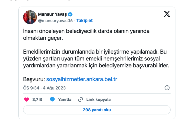 mansur yavas tan emeklilere sevindirici haber